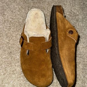 Birkenstock Boston Shearling Suede Leather